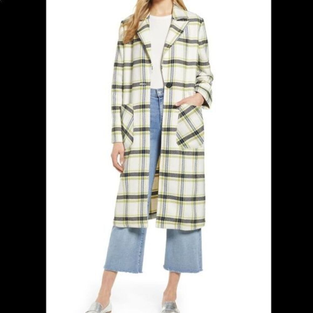 New Halogen plaid coat size xxs